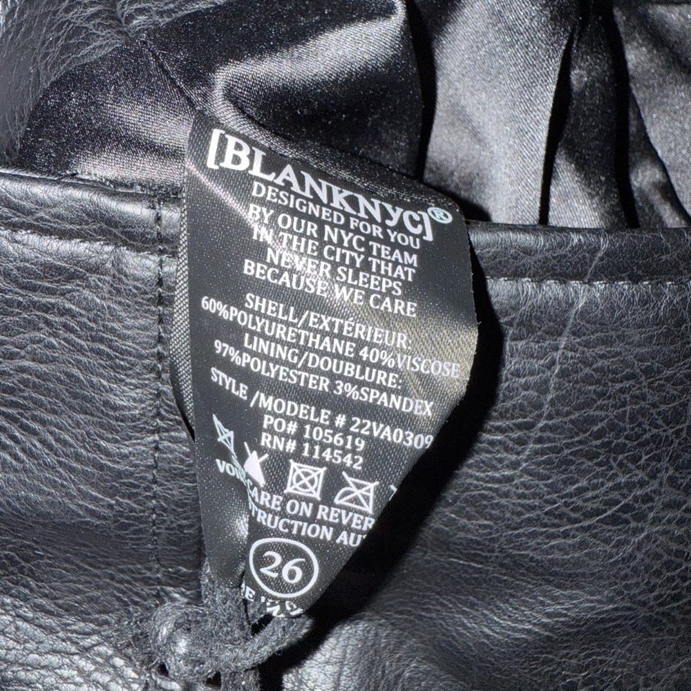 Blank NYC Black Faux  Leather Skirt  Size 26 NWT - Picture 6 of 6